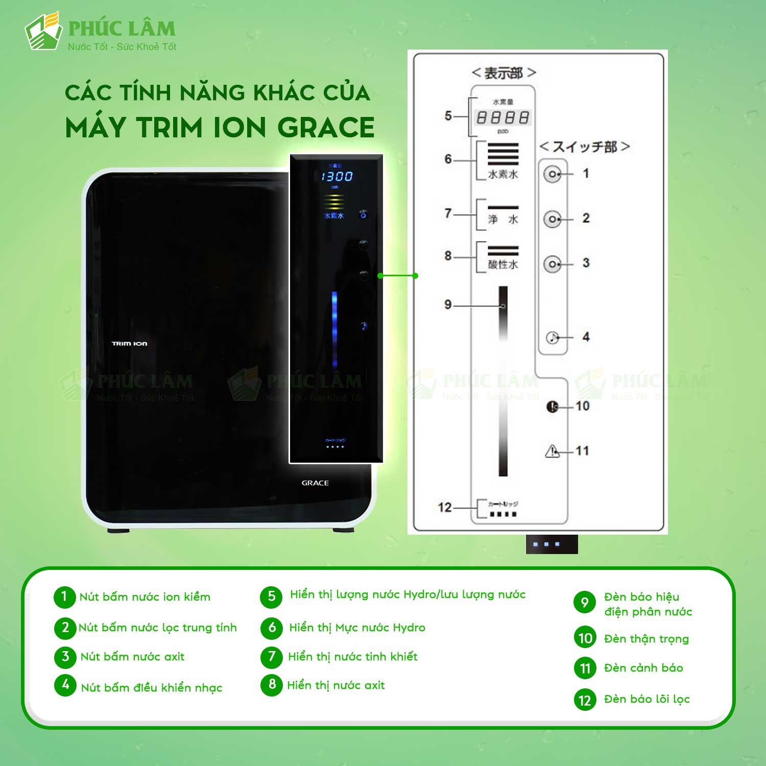 các tính năng khác của máy trim ion grace