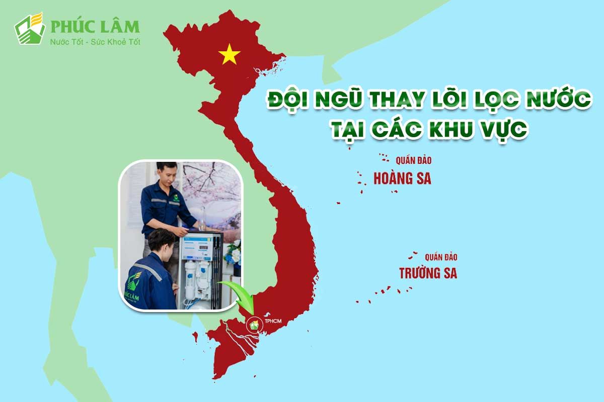 đội ngũ thợ thay lõi lọc nước tại tất cả các quận huyện ở khu vực HCM và ngoại thành lân cận