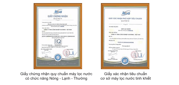giấy chứng nhận đảm bảo nguồn nước
