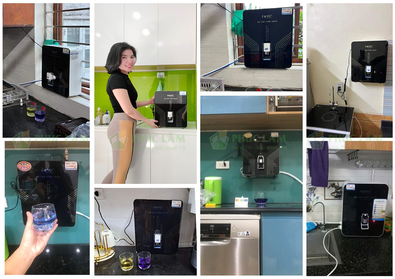 Bộ tạo kiềm Famy RIO-02 W lắp đặt thực tế kiểu treo tường/để bàn