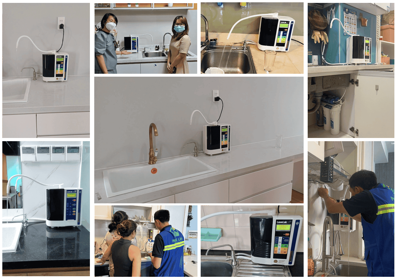 hình ảnh Phúc Lâm lắp đặt thực tế máy lọc nước ion kiềm kangen sd501 tại nhà khách hàng