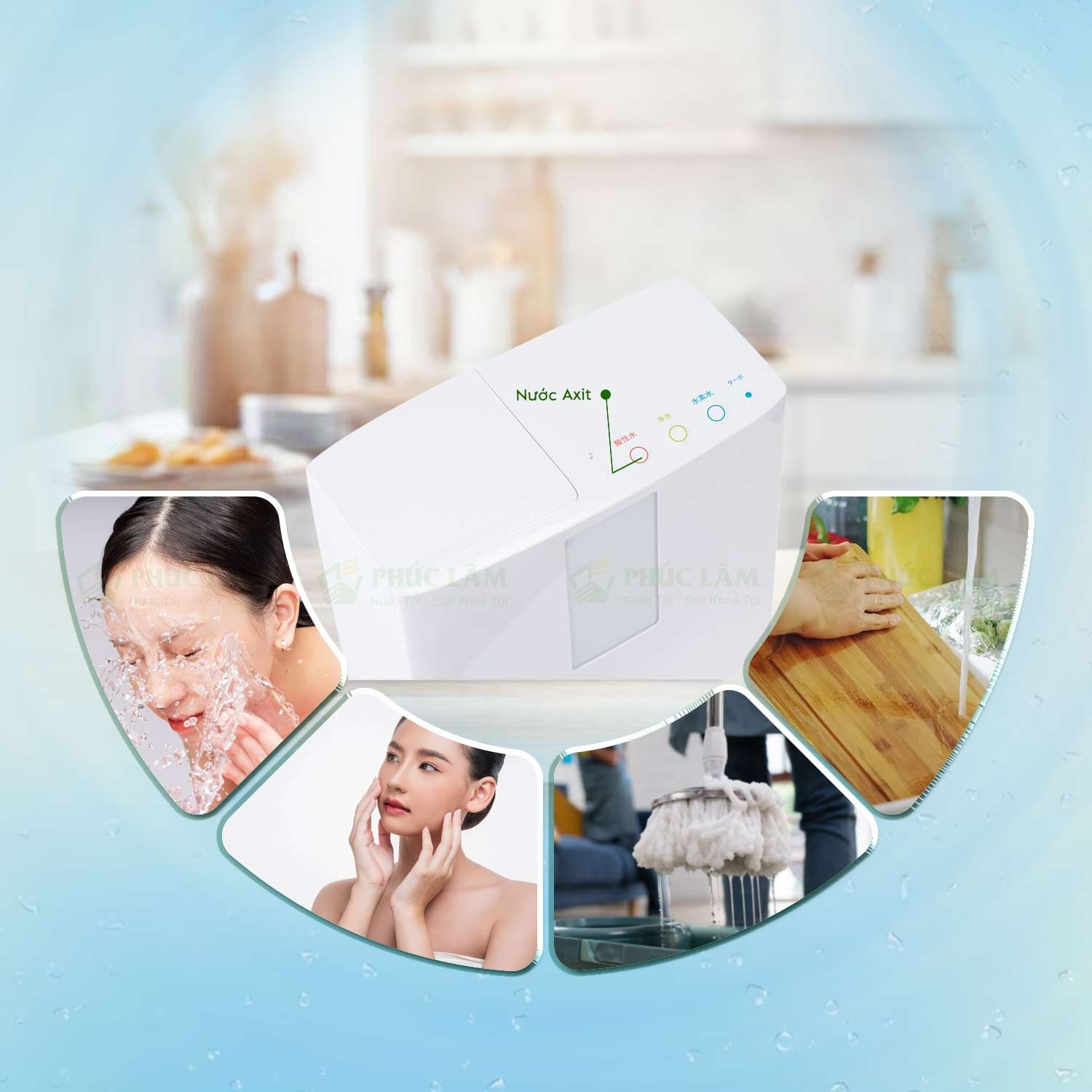 Hướng dẫn lấy nước axit làm đẹp và sát khuẩn pH 5.5 và 3.5 bằng máy Trim Ion Hyper