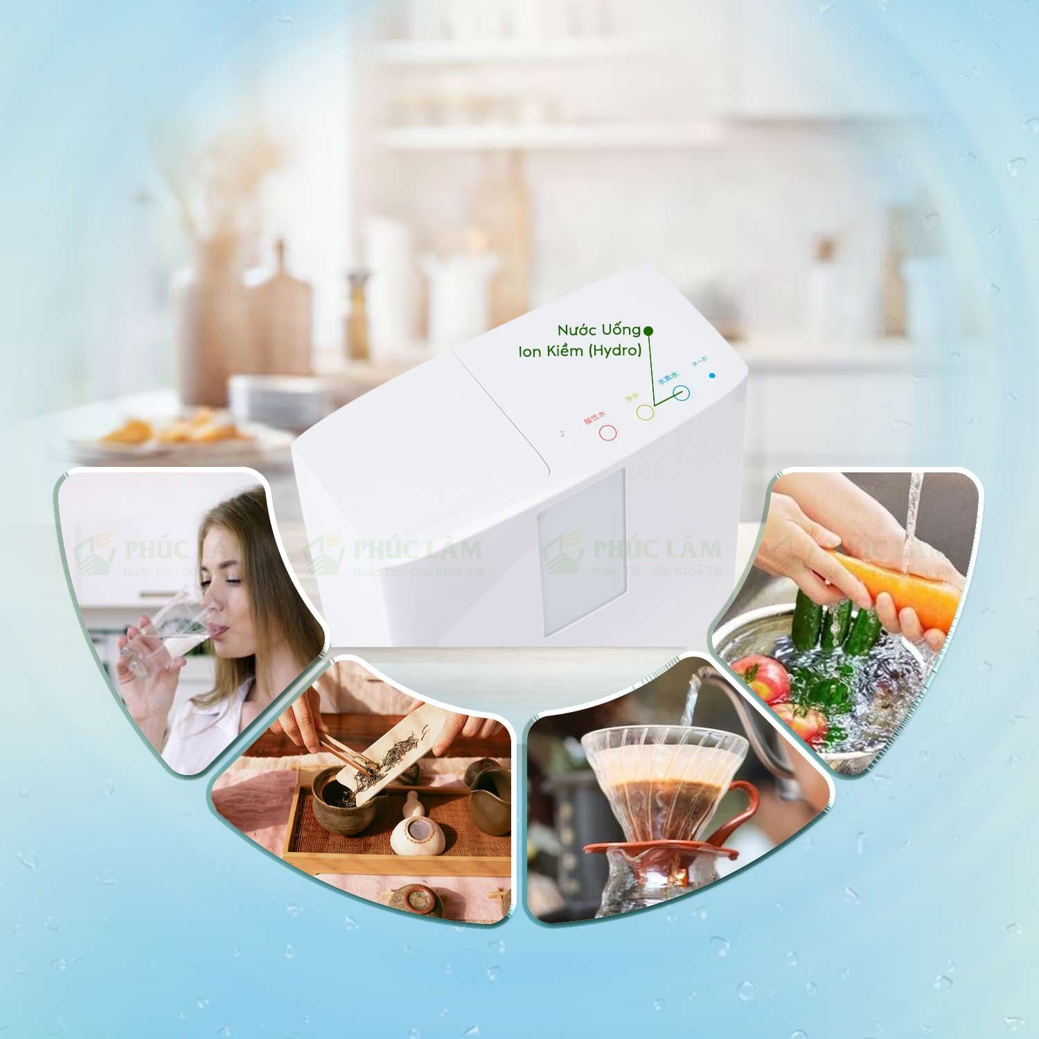 Hướng dẫn lấy nước ion kiềm Hydro pH 8.5 đến 10.5 bằng máy Trim Ion Hyper