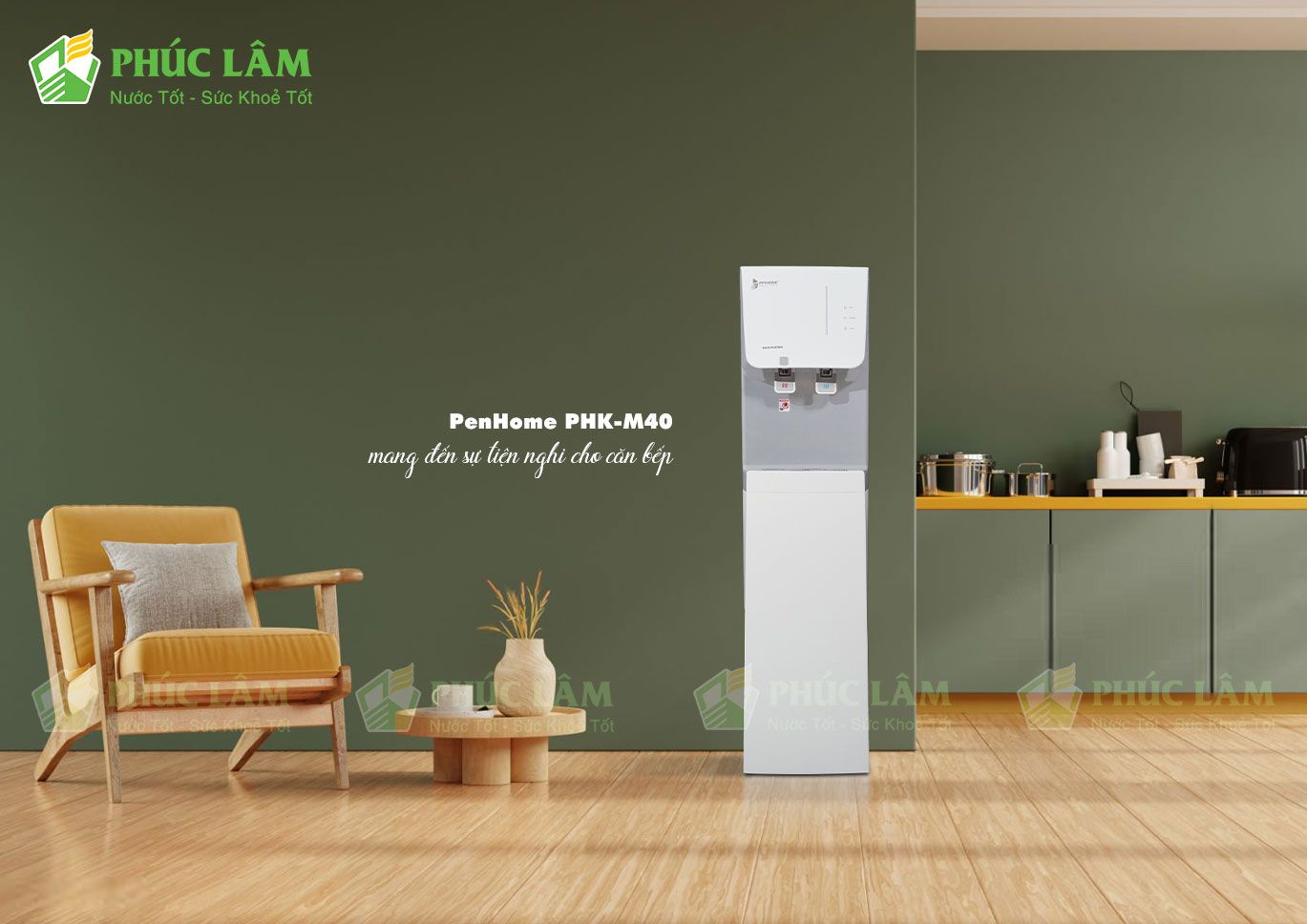 Máy lọc nước RO nóng lạnh PenHome PHK-M40 lắp đặt thực tế tại nhà khách hàng
