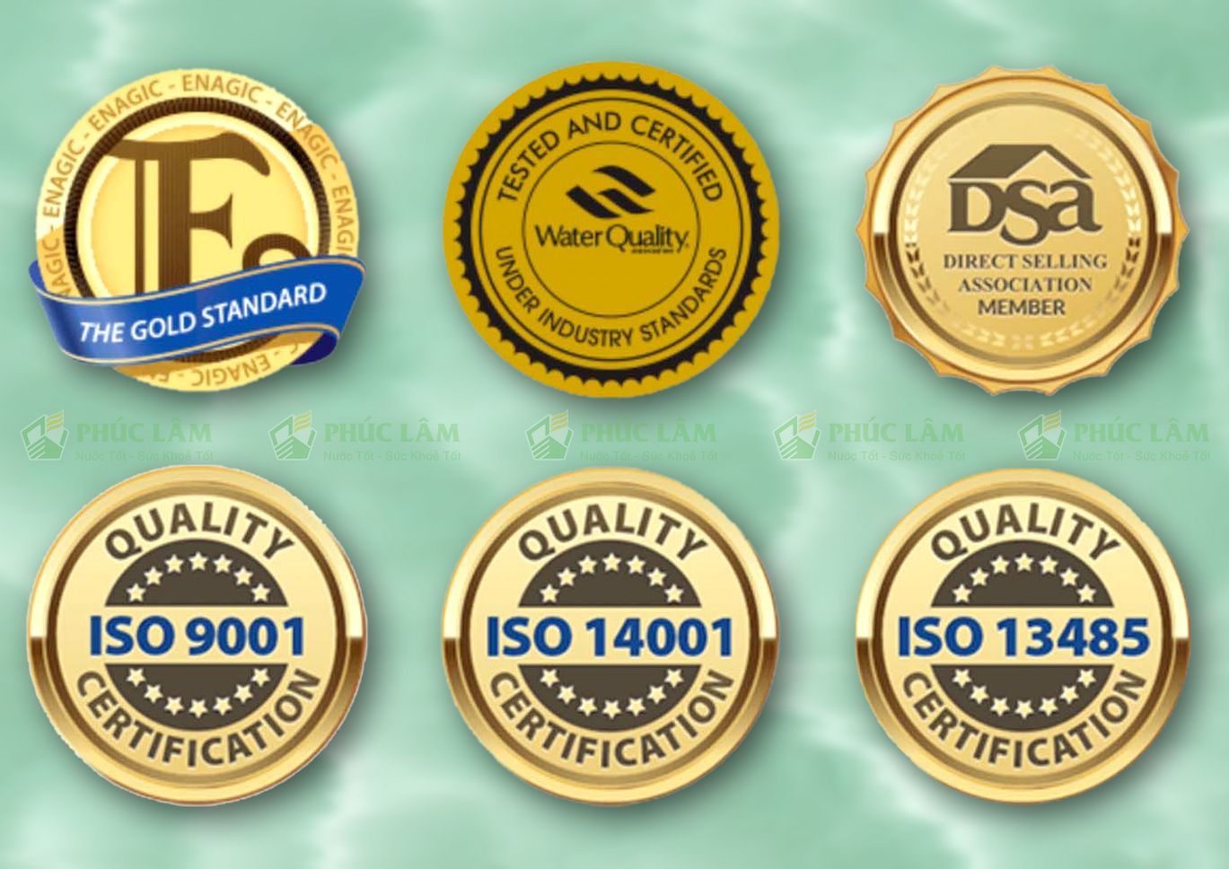 Logo chứng nhận uy tín quốc tế của máy lọc nước ion kiềm Kangen từ Enagic