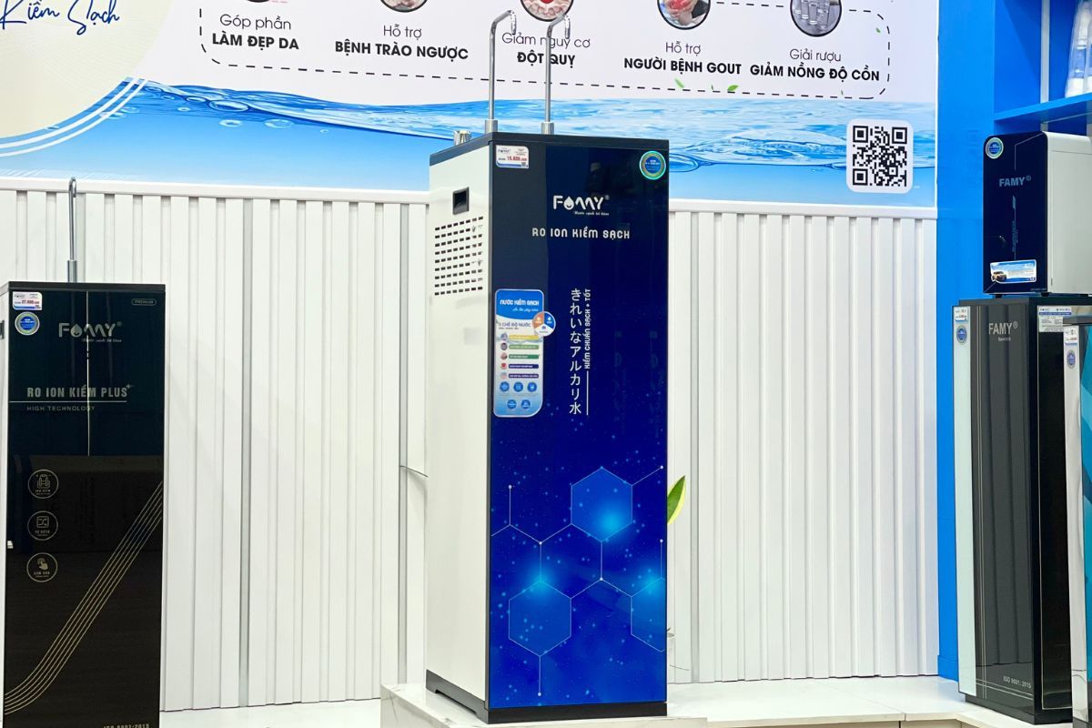 Bộ lọc nước ion kiềm nóng nguội cao cấp Famy Eco 2.0-V2 Plus với 3 chế độ tiện lợi