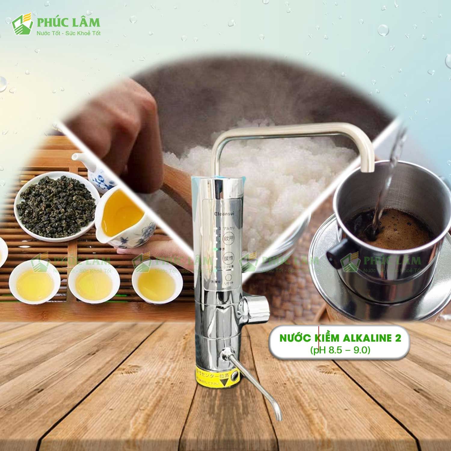 Nước kiềm Alkaline 2 pH ~8.5 – 9.0 Máy Lọc Nước Ion Kiềm Mitsubishi Cleansui Alkaline AL800