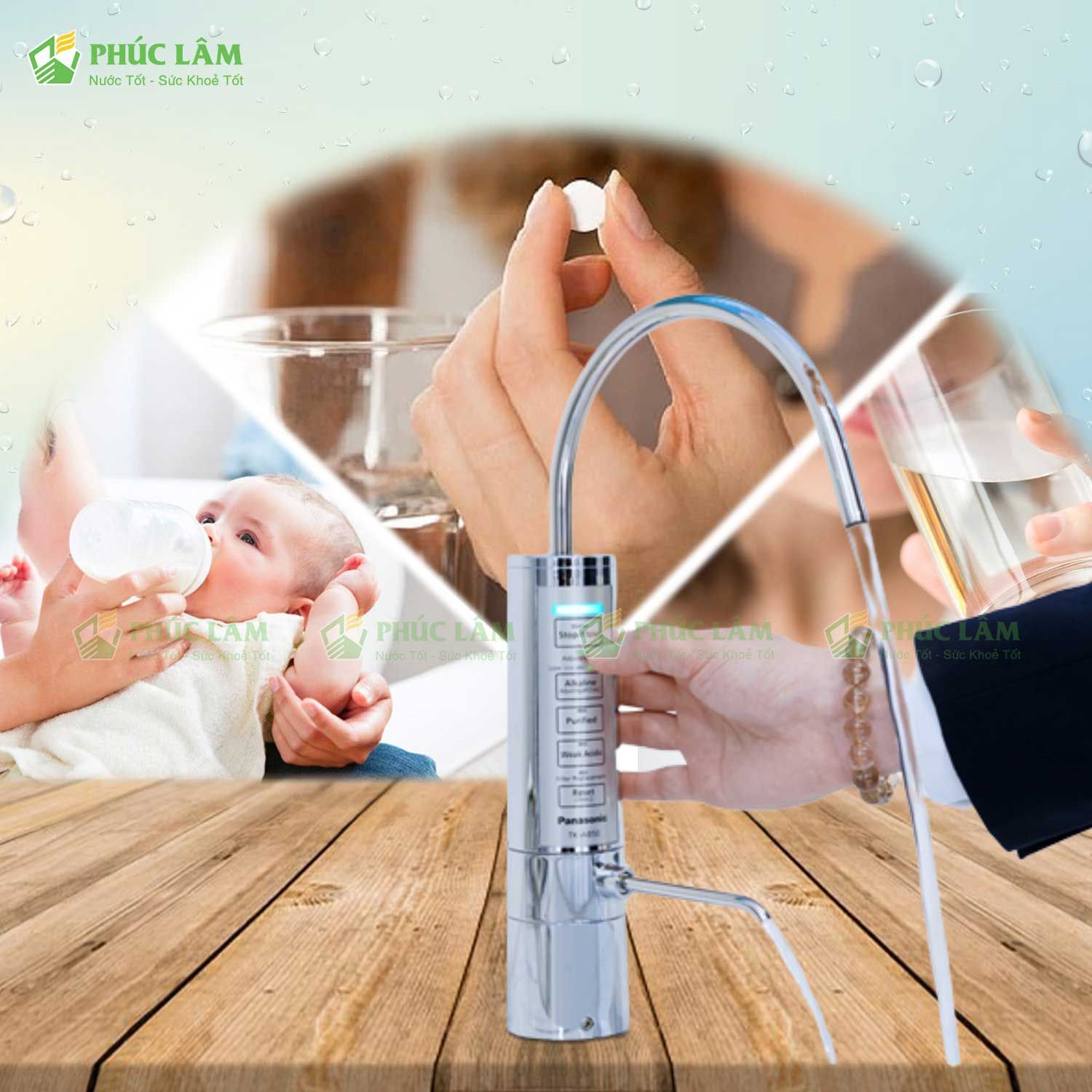 Nước trung tính pH 7.0 từ máy lọc nước Panasonic TK HB50S