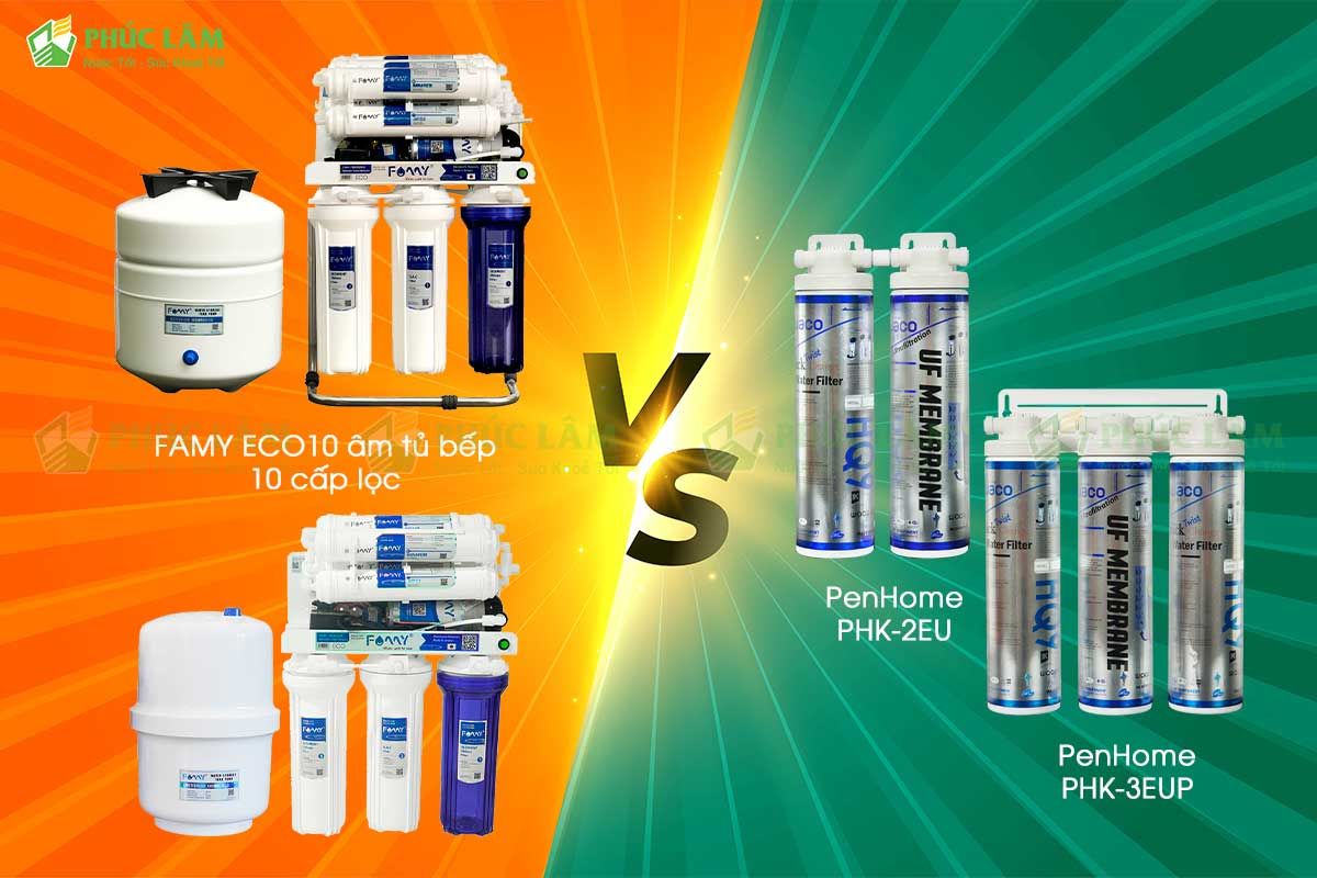sao sánh các dòng máy lọc nước âm tủ chính hãng
