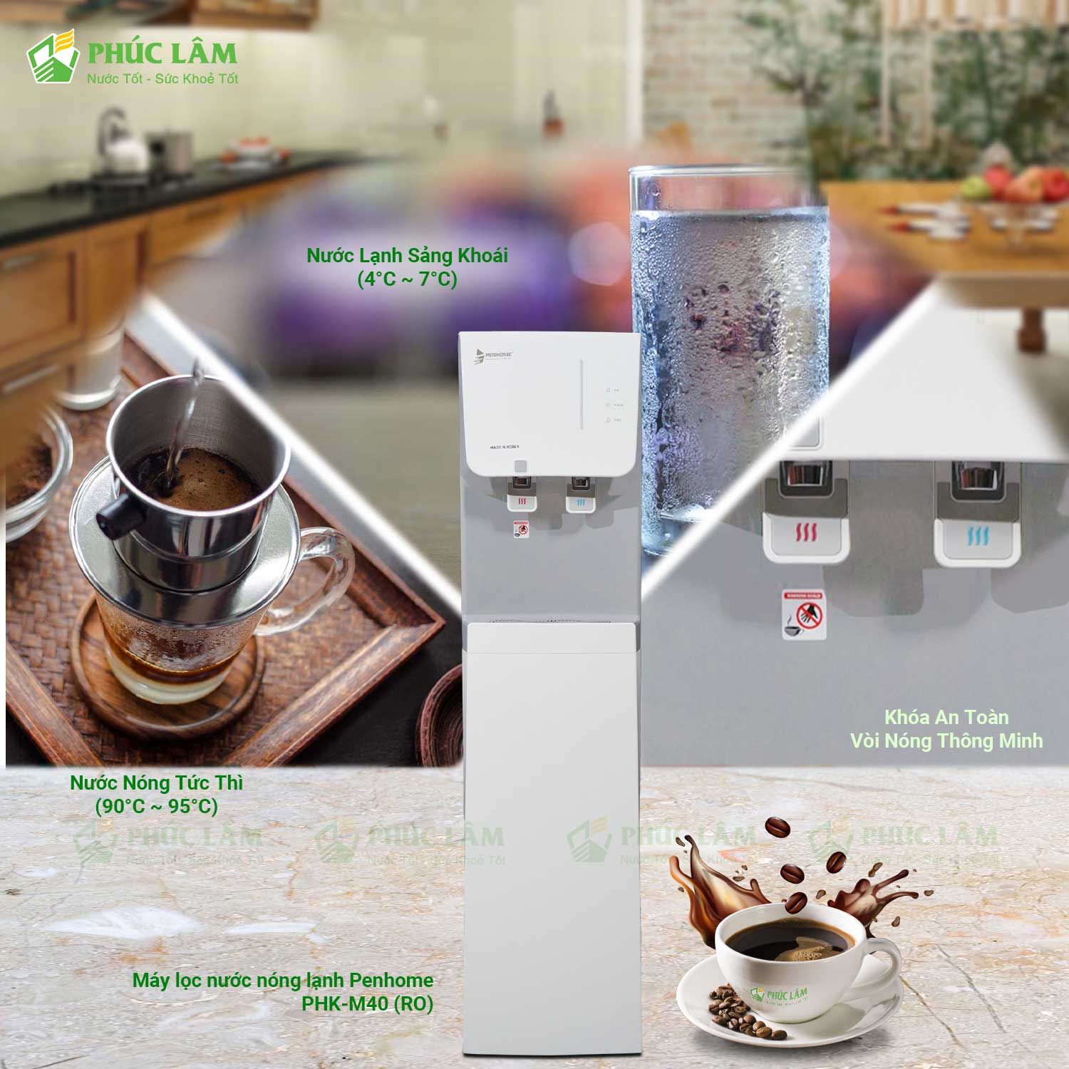  Tính năng nóng lạnh tiện lợi của máy lọc nước RO PenHome PHK-M40