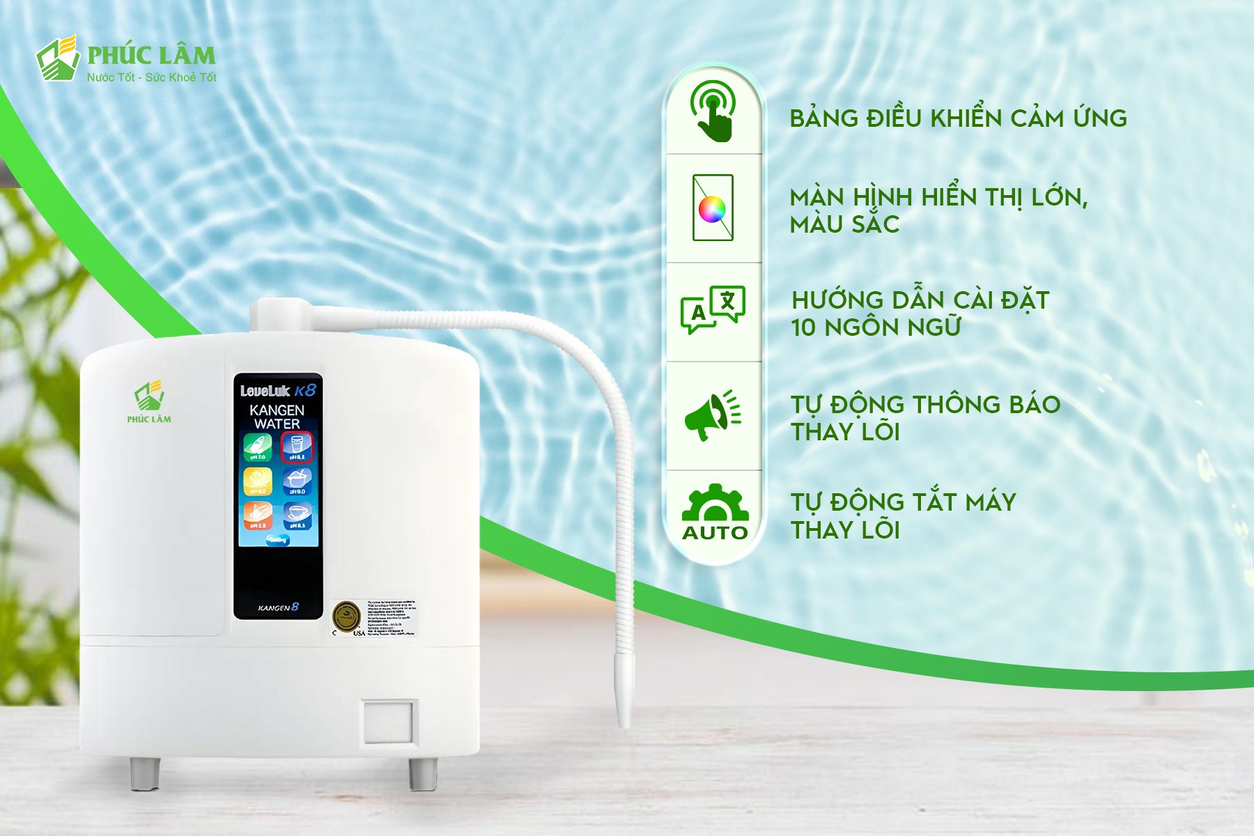 tính năng nổi bật của máy lọc nước Kangen K8